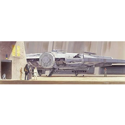 Image of Komar Star Wars Photo Wallpaper Classic RMQ Millenium Falcon Size 368 x 127 cm (Width Height), Spaceship, 9, Skywalker, Wallpaper, Wall Decoration, 4 4112
