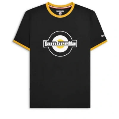 Image of Lambretta Mens Logo Ringer Short Sleeve T Shirt (UK, Alpha, 4XL, Regular, Black/Gold)