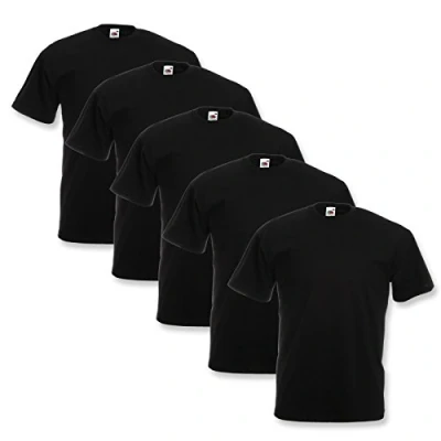 Image of Fruit of the Loom Valueweight Men’s T Shirt, Pack 5, black, XL