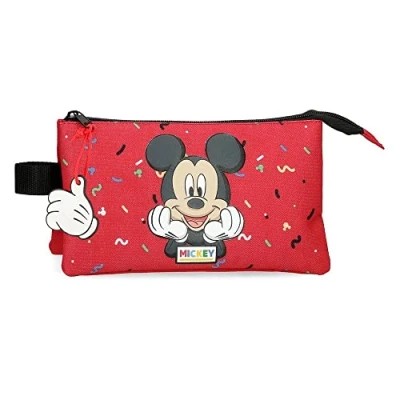Image of Disney It&#039;s a Mickey Thing Case Three Compartments Red 22 x 12 5 cm Polyester