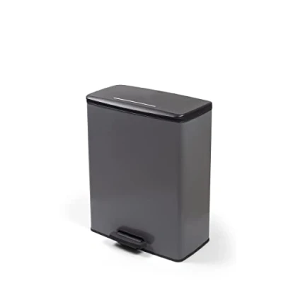 Image of Poubelle Rectangle DECO BIN CURVER 65L Grande capacité 49 x 32 61 cm Anthracite