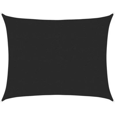 Image of vidaXL Sunshade Sail 160 g/m² Black 6x7 m HDPE