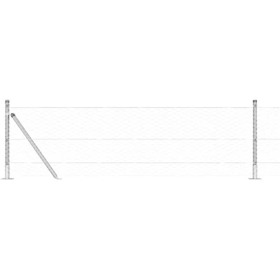 Image of vidaXL Hexagon Fence with 11 Flanged Posts 0.5x25 m Galvanised Steel