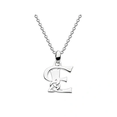 Image of Heritage Sterling Silver Celtic Initial E Necklace of Length 45.7cm