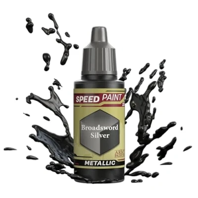 Image of The Army Painter Speedpaint Broadsword Silver 2.0, Single Acrylic Paint 18ml One coat Painting Soloution For Fantasy Tabletop Miniatures Like Warhammer 40k And Dungeons Dragons Figures