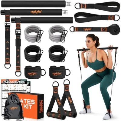 Image of WALITO Resistance Bands Set Exercise with Handles, Door Anchor, Legs Ankle Straps, for Heavy Training, Physical Therapy, Muscle Yoga, Home Workouts