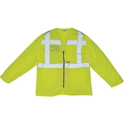 Image of Hi Vis Executive Long Sleeve Waistcoat Sizes Up to 56&quot; (Large 44&quot;, Yellow)