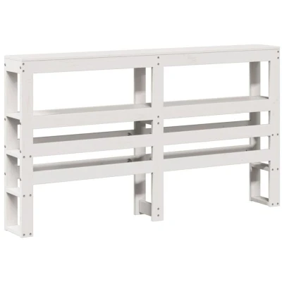 Image of vidaXL Headboard with Shelves White 120 cm Solid Wood Pine