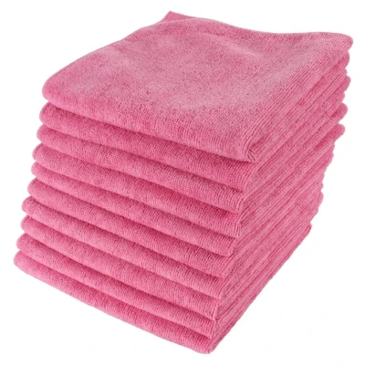 Image of 50pk Pink Large Microfibre Home Car Valeting Dusters Polishing Cleaning Cloths