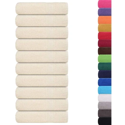 Image of vidaXL Hand Towels 10 pcs Cream 50x100 cm 360 gsm 100% Cotton