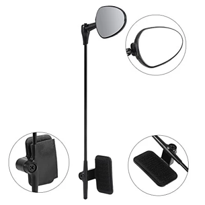Image of Adjustable Helmet Rear View Mirror for Mountain Bike with Clear Bicycles and Motorcycles (Black)