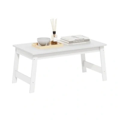 Image of Furinno Coffee Table, Engineered Wood, White, 90.2 (W) x 39.6 (H) 49 (D) cm