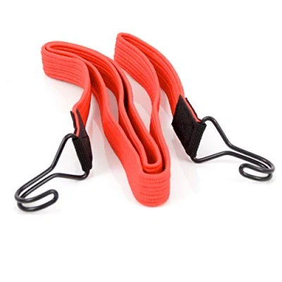 Image of 22mm x 150CM RED FLAT ELASTIC BUNGEE STRAPS PACK OF 2 OR 10 (TWIN 150cm)