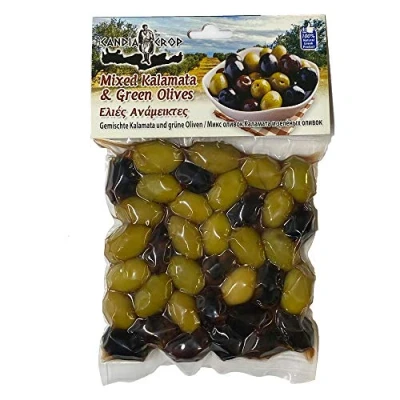 Image of Candia Crop Mixed Kalamata and Green Olives, Pack of 5 x 200 g (Total: 1 kg)