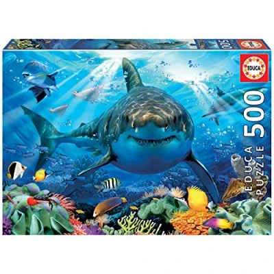 Image of Educa 18478 Puzzles 500 Pieces, White Shark, No Colour