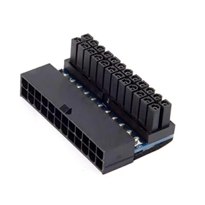 Image of ATX 24pin Female to Male 90 Degree Power Adapter Mainboard Motherboard for Desktops PC Supply