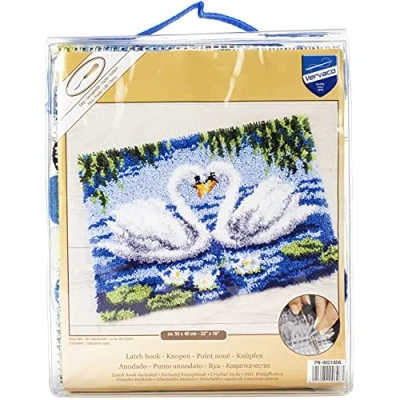 Image of Vervaco Swans Latch Hook Rug Kit, Multi Colour