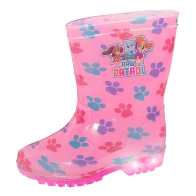 Image of Paw Patrol Girls Light Up Wellington Boots Pink UK 8 Child