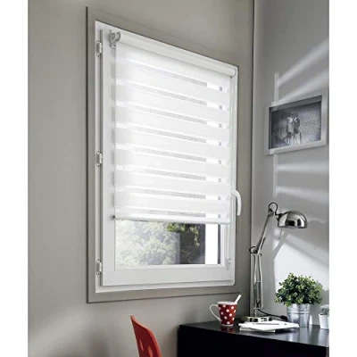 Image of MADECOSTORE Day and Night Roller Blind No Drilling Required White 76 x 190 cm