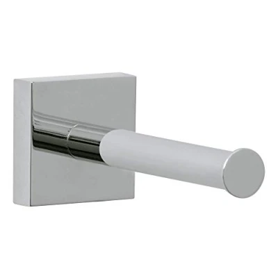 Image of tesa Ekkro spare toilet roll holder, high gloss chromed metal, self adhesive, adhesive mounting technology, 50mm x 125mm
