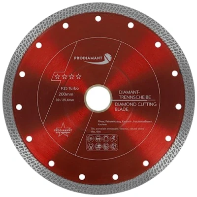 Image of PRODIAMANT Diamond Cutting Disc Tile 200 mm x 30 with Ring 25.4 Porcelain Stoneware for Table Machines Wet