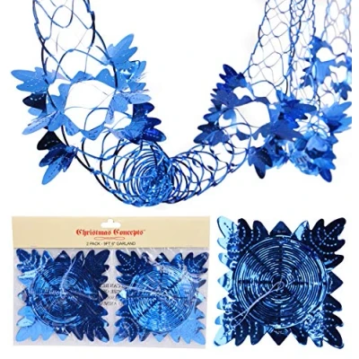 Image of Christmas Concepts® Pack Of 2 9ft Garland Festive Hanging Decorations (ROYAL BLUE)