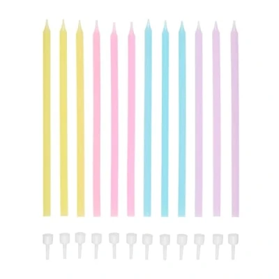 Image of Tala Pastel 12 Candles, Includes Holders, Perfect for Parties and Events