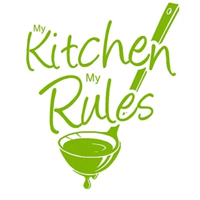 Image of LightningSigns my Kitchen rules Home Vinyl Decal Quote Wall Art Sticker LSWA123 Mural (lime green)