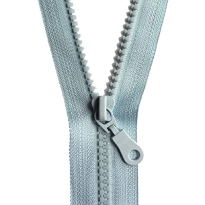 Image of 80 cm Zipper, Open Ended Separating Plastic Chunky Zip, Size No #5 Auto Lock Sliders, Moulded Teeth (Blue Baby)