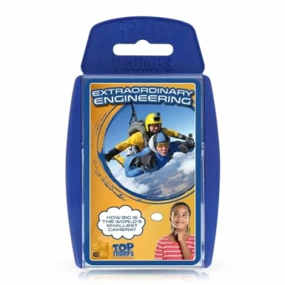 Image of Top Trumps STEM: Extraordinary Engineering Classic Card Game, learn facts about Roman Sanitation and Biomedical Imaging in this educational packed deck, gifts toys for boys girls aged 6 plus