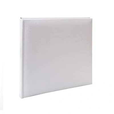 Image of Kenro White Satin Wedding Photo Album for 200 Photos 6x4 inch / 10x15cm with Memo Space to Write Beside Each Photograph, Gift Christening Anniversary New Baby Celebration, Slip In Pages KD152