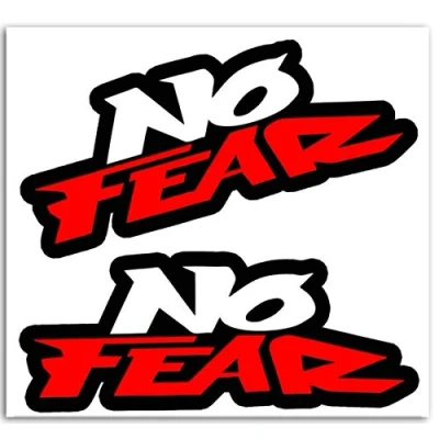 Image of Biomar Labs® 2 x PVC Vinyl Car Sticker No Fear Decal for Bumper Window Moto Helmet B 247