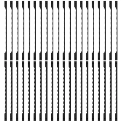 Image of Caffney 40Pcs Scroll Saw Blades 3inch High Carbon Steel Pin End Assortment Set 15TPI 24TPI Wood Cutting Replacement for Plastic Copper HHD(40pcs)