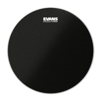 Image of Evans Hybrid Black Marching Snare Drum Head Band Heads 13 Inch