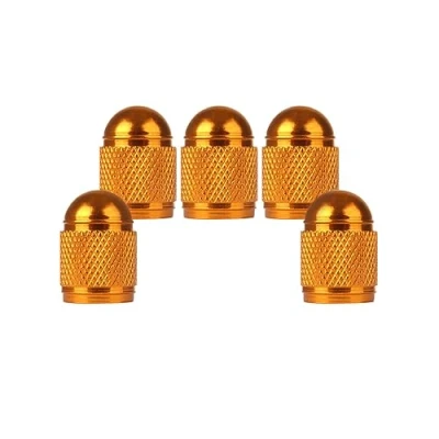 Image of SENZEAL 5Pcs Tyre Valve Caps Bullet Style Universal Car Dust Cap Aluminum Tire Stem for Bikes Cars Motorcycles Trucks SUVs Gold