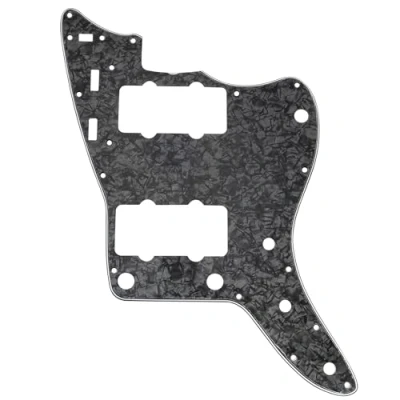 Image of Musiclily Pro 13 Hole Guitar Pickguard for USA Vintage 60s Jazzmaster and SQ Classic Vibe, 4Ply Black Pearl