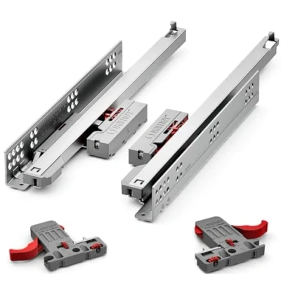 Image of Push to Open Drawer Runners Undermount Full Extension Up 19mm Side 40kg Load Capacity 500mm