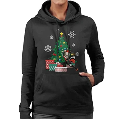 Image of Katsuki Bakugo Around The Christmas Tree My Hero Academia Women&#039;s Hooded Sweatshirt Black