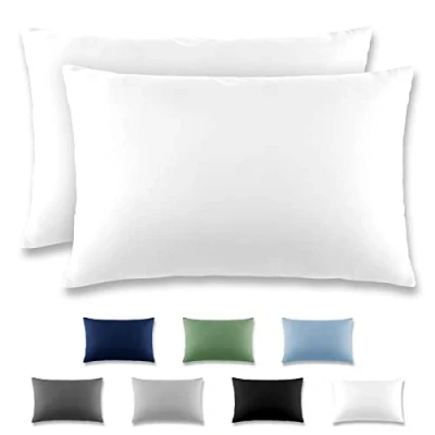 Image of REDKEY Cushion Cover 40 x 70 cm Set of 2 Pillowcases Microfibre for Cushions, with Tab Closure, Pillow Case White