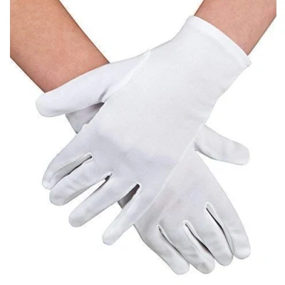 Image of Adult Mens Ladies Plain White Short Father Christmas Santa Mario Mime Artist Fancy Dress Costume Outfit Gloves