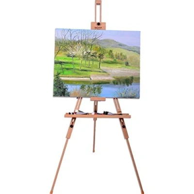 Image of Mont Marte Heavy Duty Tripod Easel, Adjustable Beech Wood Artist Easel for Painting, Holds Canvas up to 120cm (47&quot;) High