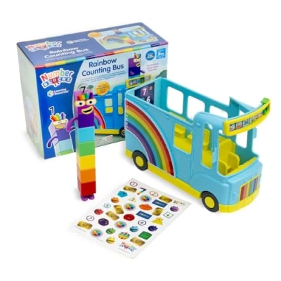 Image of Learning Resources Numberblocks Rainbow Counting Bus, Ages 3+, Interactive Bus Toy Playset with Collectable Seven Figure Included, Plays 12 Songs and Sounds, CBeebies Toys