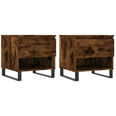 Image of vidaXL Coffee Tables 2 pcs Smoked Oak 50x46x50 cm Engineered Wood