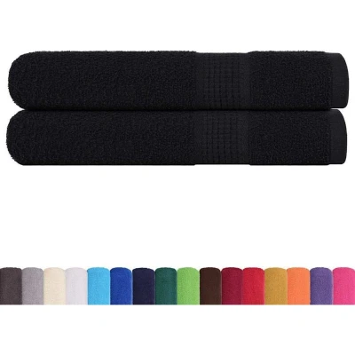 Image of vidaXL Towels 2 pcs Black 100x200 cm 360 gsm 100% Cotton