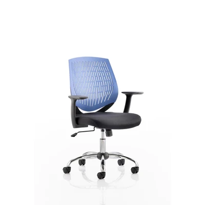 Image of Dura Chair with Arms Blue Back Black Seat