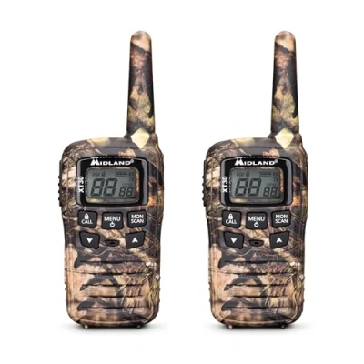 Image of Midland XT30 Mimetic Walkie Talkies Rechargeable Long Range Two Way Radio with Texture PMR 446 license free, 16 Channels, 6 KM Range, 38 CTCSS Tones, VOX Function, USB Cable