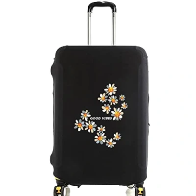 Image of Daisy Printed Design Travel Trolley Case Cover Protector Washable Suitcase Luggage Storage Covers for 18 28 inch (M (22 25 Luggage), daisy005)