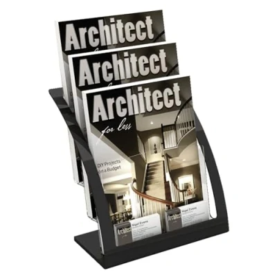 Image of Deflecto Magazine Size Contemporary Literature Holder Black