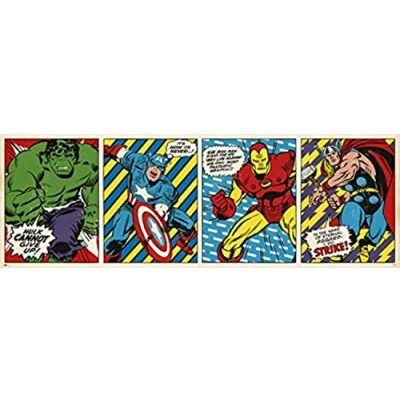 Image of Grupo Erik Poster with Design Marvel Comics Triptico, 53 x 158 cm