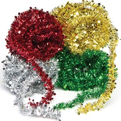 Image of Baker Ross AF837 Tinsel Garland, Assorted, Small